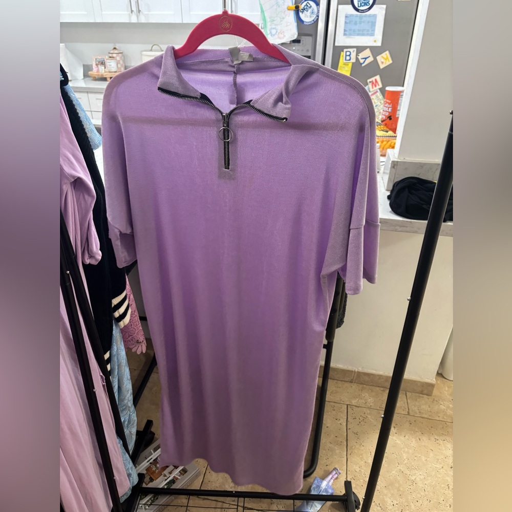 ASOS Lavender Zip-Up midi polo dress